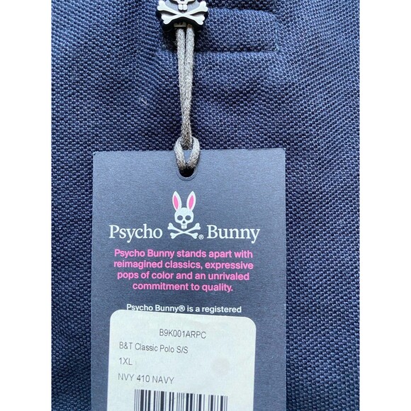 Psycho Bunny Men’s BT Classic Polo 1XL Navy NWT - Picture 4 of 7